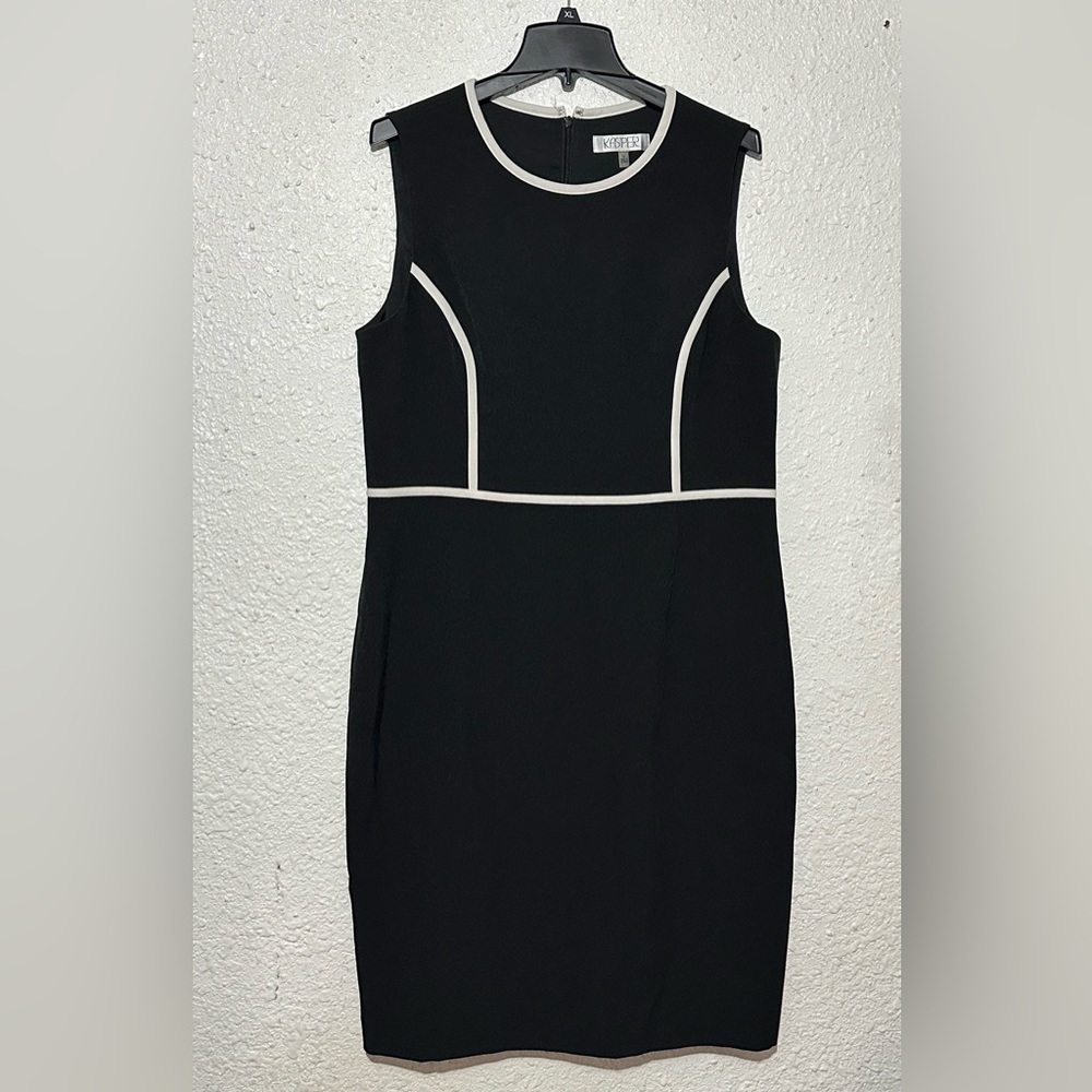 Kasper Black Mini Dress with White Accents
